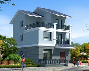 永云AT1617三層新農村簡潔實用精致戶型別墅建筑設計圖紙7.8mx11.2m